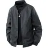 Chaqueta transfronteriza para hombre para primavera y otoño, cortavientos deportivo fino de cuello alto, ropa de hombre de color liso, abrigo casual para hombres jóvenes y de mediana edad