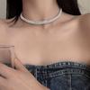 Coleira Cheia de Brilho de Luxo com Diamantes 2024 Corrente de Coleira de Senso Avançado de Nicho Ins Celebridade Cibernética Colar Empilhado Gargantilha