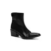 Botines retro de cuero estilo británico, adecuados para comercio transfronterizo, con tacón grueso, punta cuadrada pequeña y cremallera trasera, perfectos para otoño e invierno, disponibles en tallas grandes para mujer