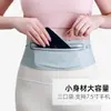 Riñonera para Correr al Aire Libre Ultradelgada Amigable con la Piel Licra Cinturón para Teléfono Móvil Impermeable a la Tensión Riñonera de Tres Bolsillos Gran Capacidad