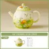 Juego de Té Factory Flower Whisper Cerámica Kung Fu Juego de Té Gama Alta Gaiwan Blanco Mineral Tetera Personal y Taza de Degustación