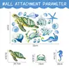 Pegatinas de Pared de Delfín de Dibujos Animados del Océano de Verano Animales Submarinos Habitación Infantil Dormitorio Pegatinas de PVC Autoadhesivas Decoración de Baño