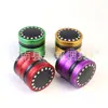 Venta Caliente Transfronteriza Diámetro 63mm Aleación de Aluminio Cuatro Capas Punto Cintura Delgada Molinillo de Cigarrillos Molinillo de Cigarrillos Metálico Molinillo Multicolor