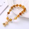 Pulseira com Cabeça de Buda Projetada para Mulheres Estilo Coreano Ins Pulseira de Cristal Olho de Tigre Dourado Círculo Único Moda Contas de Buda para Homens e Mulheres