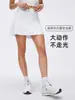 Falda Short de Yoga Anti-Exposición de Cintura Alta, Falda de Tenis Transpirable Dos en Uno, Falda Deportiva Versátil de Color Sólido para Mujer, Verano D26090