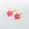 Pendientes de mariposa de colores de moda de Corea del Sur para mujer, conjunto de pendientes de acrílico con circonitas, estilo europeo y americano, venta al por mayor.
