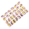 Wei Chen fondo plano forma de gota hebilla plana material de vidrio de cristal DIY cosido a mano taladro ropa zapatos cosido taladro doble agujero