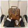 Bolsa Feminina Tendência Color-Blocking Transfronteiriça Estampa de Leopardo Nicho Mochila Transversal Versátil Feminina 2025 Nova