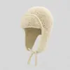 Gorro de invierno con forro de polar, lana de cordero engrosada, protección para las orejas, estilo Lei Feng, gorro de aviador cálido, a prueba de viento y resistente al frío, adecuado para ciclismo y esquí