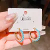 2026 Brincos Argola da Moda de Luxo Leve Turquesa Sintética Brincos de Argola Exquisitos Versáteis Design Retro com Fivela em Forma de U