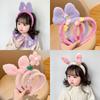 Nueva diadema para niños, antideslizante, de Corea del Sur, con horquilla para el pelo, de peluche para estudiantes, linda diadema para lavarse la cara con las orejas de niña