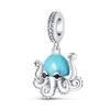 Accesorios de Joyería Colgante DIY Chapados en Plata Cobre, Mariposa Colorida Luminosa, Cangrejo, Pulpo Dijes, Venta al por Mayor Transfronteriza
