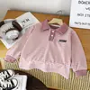 Camisa Polo de Veludo Infantil Outono e Inverno Nova Manga Longa Gola Lapela Camiseta Listrada para Meninos Roupa Térmica para Crianças de Meia-Idade e Grandes