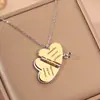 Collar Clásico de Acero de Titanio Libro de Amor para Mujer, Cadena para Clavícula de Corazón de Carta de Amor para Pareja de Venta Caliente Transfronteriza, No se Desvanece