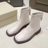 Botas Martin para Mujer 2025 Otoño Nueva Moda Tacón Grueso Piel Suave Botines Punta Cuadrada Botas Estilizadas de Moda Estilo Británico Botas Cortas