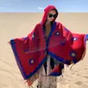 Chal bohemio, capa exótica para mujer, adecuada para viajes a Xinjiang, excursiones por la pradera y sesiones de fotos, capa exterior de estilo étnico