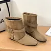 Botas cáqui Botas estilo Dr. Martens Botas curtas femininas sapatos de primavera e outono salto grosso camurça botas de cano médio novo estilo emagrecedor 2025 empilhadas