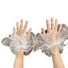 Mangas de Malla Blanca Perla Transfronterizas Mangas Falsas de Brazo con Perlas para Protección Solar Moda Sencilla Vestido de Boda Manga de Gasa Fina