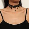 Accesorios Populares Transfronterizos Europeos y Americanos Collar Estilo Oscuro de Halloween Colgante de Encaje Retro Collar Estilo Reina