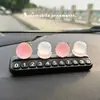 Placa de número de teléfono para coche, todo va bien, placa de número de aparcamiento temporal, decoración creativa para coche con diseño de lichi luminoso