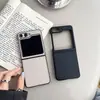 Adecuado para Samsung Zflip 40% de descuento Pantalla Apilada Funda para Teléfono Móvil Flip4 Anillo de Lujo Cuero Antideslizante Zflip7 Estuche Duro 5