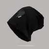 Gorro de primavera e outono, touca preta da moda, chapéu fino de algodão puro estilo japonês para o frio, chapéu pós-parto