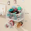 Caixa de armazenamento de acessórios de cabelo para crianças, montada na parede, para presilhas de cabelo de meninas, tiaras, elásticos de cabelo, acessórios de cabelo de banheiro, joias de vestir de bebê, suporte para elásticos