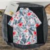 Camisa Delgada de Verano para Playa con Protección Solar Camisa Holgada Floral Hawaiana de Manga Corta para Hombre y Mujer Pareja Chaqueta Apilada