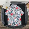 Camisa Hombre Verano Manga Corta Cuello Solapa Moda Atractivo Casual Holgada Media Manga Camisa Estampada Ropa de Hombre