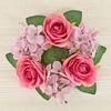 Castiçal de Hortênsia Rosa Guirlanda Decorações de Mesa Simulação Rosa Enfeites de Jantar à Luz de Velas de Véspera de Natal
