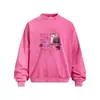 Sudadera con personaje de graffiti pintado a mano, cuello redondo, corte holgado, peso pesado 400G, lavada y desgastada, moderna para primavera/otoño