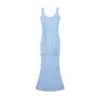 Ins Transfronterizo Europeo y Americano 2026 Nueva Moda Elegante Ropa de Mujer al por Mayor Estilo Francés Favorecedor de la Figura Vestido de Tirantes Acanalado Calado
