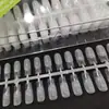 Arte de Unha Sem Lixar Sem Marcar Semi-Fosco Trapezoidal Ballet Adesivo Completo Unha Pontiaguda Gotas Unha Postiça Caixa com 500 Peças de Unha