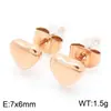 Aretes de Corazón de Acero Inoxidable para Mujer Pendientes Sencillos de Forma de Corazón 3D Accesorios para Orejas Oro Plata Oro Rosa Versátiles para el Viaje Diario