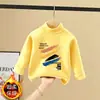 Camiseta Térmica de Manga Larga con Cuello Medio Alto de Forro Polar para Niños, Ropa Interior, Estilo Nuevo Otoño e Invierno, Top Cálido y Versátil