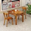 Mesa y silla de restaurante combinación madera maciza mesa y silla de comida rápida puesto de snacks barbacoa puesto de fideos mesa y silla puesto de comida restaurante de desayunos mesa carbonizada