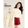 Suéteres de Punto para Niñas Amybaby Invierno 2025 Estilo Nuevo Sencillo y Versátil Color Sólido Oso Bordado Tejido de Visón