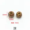 Contas 16x18mm Impressas com Furo Grande Contas de Madeira Contas de Madeira Corda de Sino Pendurado Diâmetro do Furo da Cabeça 7mm Pingente de Sino de Madeira Pendurado