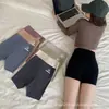 Calça de Couro de Tubarão Verão Estilo Fino Controle de Barriga e Levanta Bumbum Shorts de Segurança Anti-Exposição Puxar Três Pontos Shorts de Segurança