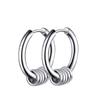 Pendientes pequeños de anillo de acero de titanio con estilo Hong Kong, pendientes sencillos y modernos para hombres y mujeres, sin clip para la oreja.