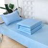 Juego de Cama de Tres Piezas para Dormitorio, Funda de Edredón de Algodón Puro, Sábana Ajustable, Ropa de Cama Azul, Estilo de Sábana Ajustable Azul Llama