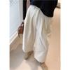 ¡Pantalones de Alta Calidad Sin Preocupaciones! Pantalones de Algodón Lavado de Alto Hilo Estilo Coreano Otoño Nuevos Rectos Cortos, Holgados Adelgazantes Casuales de Pierna Ancha para Mujer