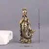 Latão puro estilo antigo sereia dragão menina bodhisattva retrô objeto antigo sólido ornamento de artesanato pet de chá de mesa decorativo