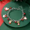 Pulseras Navideñas Transfronterizas, Cascabeles, Adornos de Mano de Perlas, Colgantes de Copo de Nieve y Ciervo, Accesorios Festivos Navideños, Pulseras de Navidad