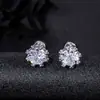 Brincos Cluster de Diamante Cheio de Novo Estilo Transfronteiriços para Homens, Modernos e Versáteis, Brincos de Flor de Íris em Forma de Cruz de Alto Padrão para Mulheres