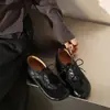 El tiempo pasa rápido, nuevos zapatos de mujer de cuero genuino, mocasines con cordones de estilo británico vintage, estilo old money