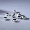 Plata Pura 999 Cuentas Espaciadoras con Cierre de Cruz Vajra Estilo Tíbet de 10 mm para Accesorios de Joyería