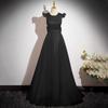 Vestido Negro de Dama de Honor 2026 Nuevo Estilo Vestido para Grupo de Hermanas de Boda Verano de Satén de Gama Alta Nicho Vestido de Lujo Ligero
