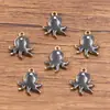 10 Colgantes de Acero Inoxidable Multicolor Dorado de Doble Cara con Goteo de Aceite para Peces, Cangrejos, Delfines, Corales, Caballitos de Mar DIY para Viajes de Commuting a la Moda