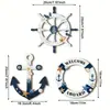 Colgantes Decorativos de Madera Transfronterizos con Temática Oceánica, Tema Náutico Pirata, Decoración de Verano para Interiores y Exteriores, Artículos Decorativos Vintage